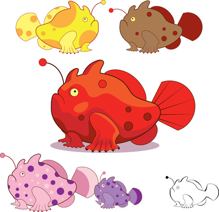 Frog Vector illustration of beautiful frog fish on isolated backgroundのイラスト素材