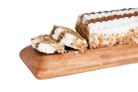 Close-up of Caramel roll dessert ready to serve.