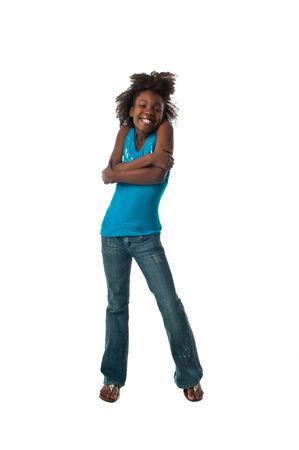African American girl very happy cheerful.の写真素材