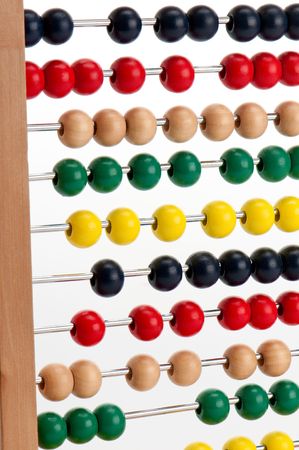 Image of a colorful abacus used to learn mathematics.の写真素材