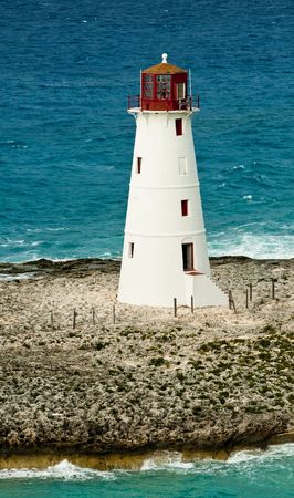 View of lighthouse in Nassau, Bahamas in the Caribbean sea.の写真素材