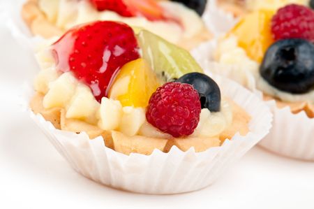 Dessert made of fruit over a voulavent pastryの写真素材