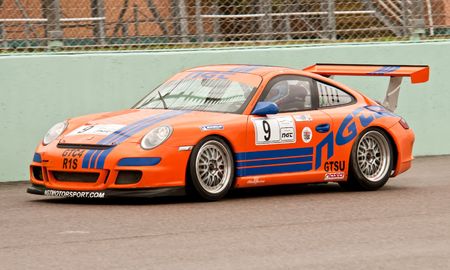 MIAMI - APRIL 18: Nick Cramer, from the NGT Motorsports Team, accelerates during the FARA Races, April 18, 2010 in Miami, Florida.のeditorial素材