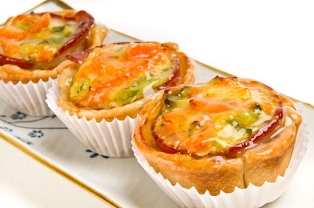 Group of homemade mini quiche of vegetables close upの写真素材