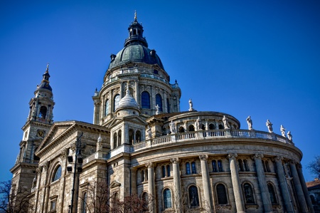 View of the Saint Stephen Basilica in Budapest, Hungary.の写真素材