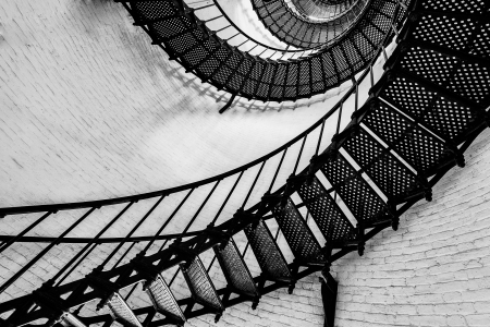 View of the spiral starircase inside the St. Augustine Lighthouse