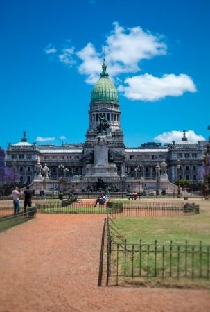 BUENOS AIRES - CIRCA NOVEMBER 2012: View of the Congressional Plaza and Congress Building, Circa November 2012. Popular among tourists, the plaza is also a preferred location for protesters and those who want to voice their opinion about Congress' activitのeditorial素材