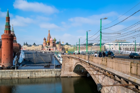 MOSCOW - CIRCA MARCH 2013  Bridge leading to the Red Square in Moscow circa 2013  With a population of more than 11 million people is one the largest cities in the world and a popular tourist destination のeditorial素材