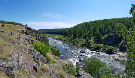 Large boulders in a mountain river