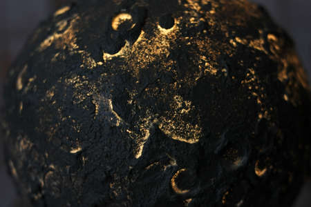 The surface of the moon covered with cratersの写真素材