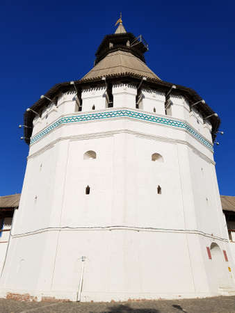 Defense tower of an ancient stone fortressの写真素材
