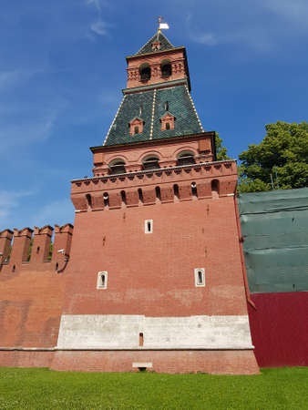 Tower and walls of the Moscow Kremlinの写真素材