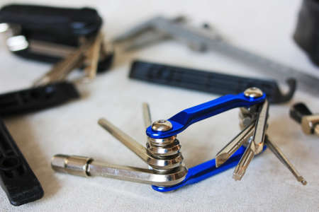 Bicycle repair tools and materialsの写真素材