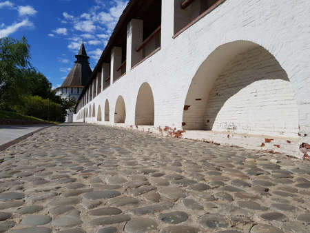 The white walls and towers of the Astrakhan Kremlinの写真素材