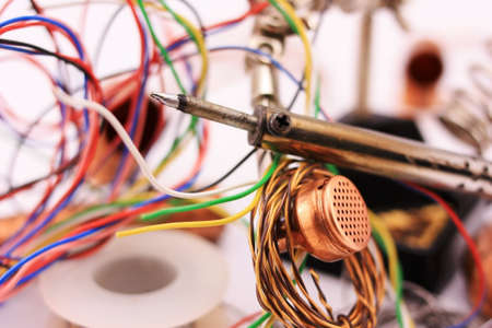Soldering iron and electrical wires