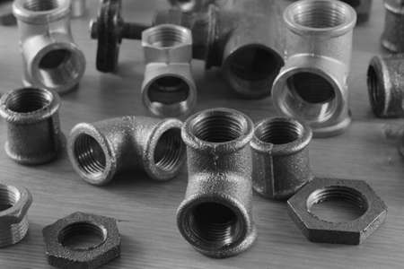 Old brass plumbing fittings for plumbing