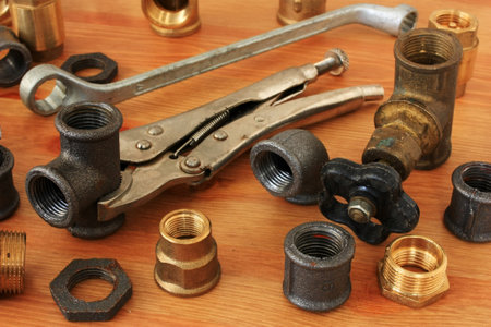 Old plumbing fittings for plumbing
