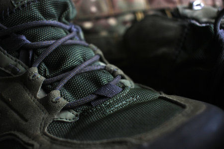 <p>Laces on old trekking boots</p>