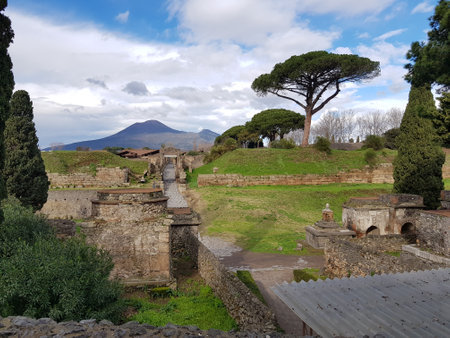 Archaeological excavations in the ancient city of Pompeiiの写真素材