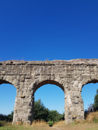 Roman aqueduct in Tarragona, Catalonia, Spainの写真素材