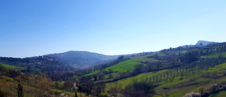 Panoramic view of the hills of Val d'Orcia