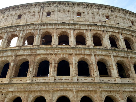 Colosseum in Rome, Italy. Roman Coliseum is one of the main tourist attractions in Rome.の写真素材