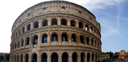 The Colosseum in Rome, Italy. The Coliseum is one of the main tourist attractions in Rome.の写真素材