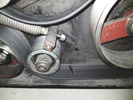 Close-up of a nut and bolts on a gearbox.の写真素材