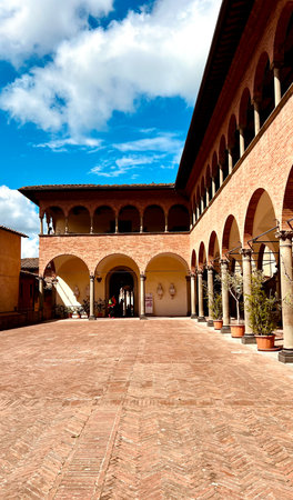 the beautiful view of the city of Siena, the most beautiful landmark of the cityの写真素材