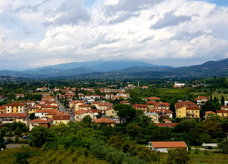 Panoramic view of the townの写真素材