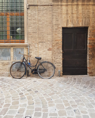 old bicycle in the cityの写真素材