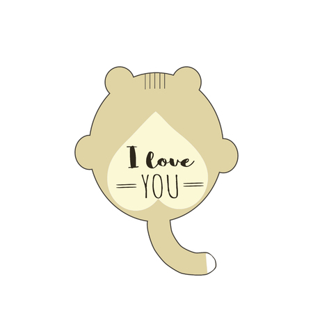 Cute little animal on a white background.  Cartoon illustration can be used for baby t-shirt, print design, baby shower, greeting and invitation card.のイラスト素材