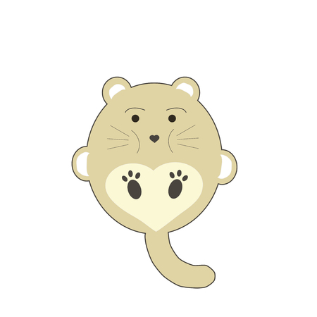 Cute little animal on a white background.  Cartoon illustration can be used for baby t-shirt, print design, baby shower, greeting and invitation card.のイラスト素材