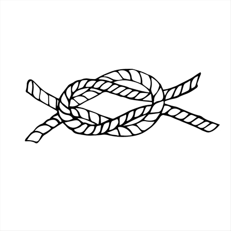Hand drawn black and white decorative element knot.のイラスト素材