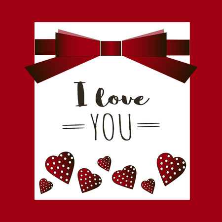 Happy Valentines Day card with hearts, vector illustration.のイラスト素材