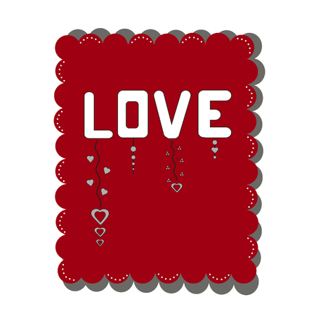 Happy Valentines Day card with hearts, vector illustration.のイラスト素材