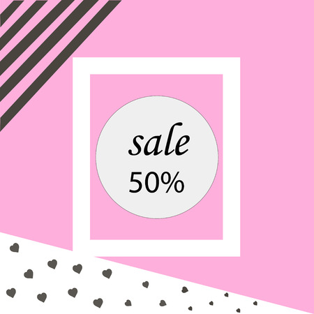 Sale poster with heart. Vector illustration.のイラスト素材