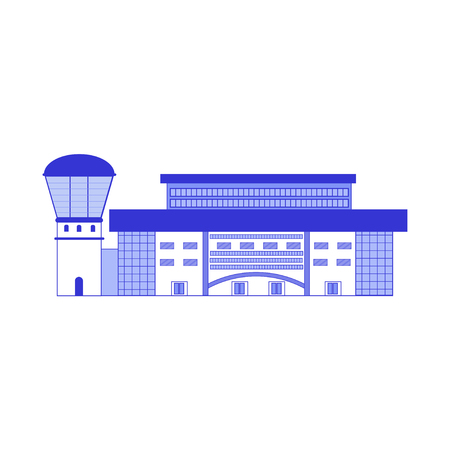 Airport line building illustration isolated on white background.のイラスト素材