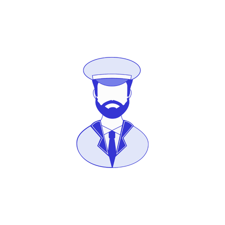 Pilot icon flat design style, isolated on white  background. Vector illustration. Avatars pilot. Aviation symbols Vector illustration for web and mobile design.のイラスト素材
