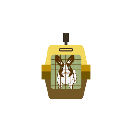 Rabbit in hutch icon. Vector illustration.  Pet shop concept.のイラスト素材