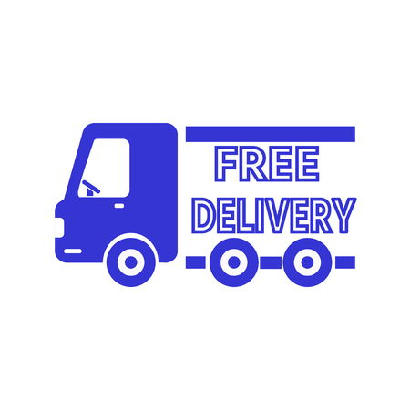 Free delivery, fast delivery, free shipping icon, logo on white background. Vector.  Delivery service concept.のイラスト素材