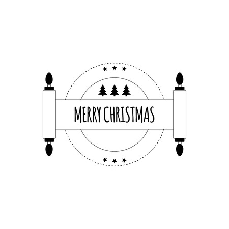 Happy Christmas lettering in vintage style isolated on white background. Happy Christmas related lettering template for greeting cards, overlays, decoration.  Vector  illustration.のイラスト素材