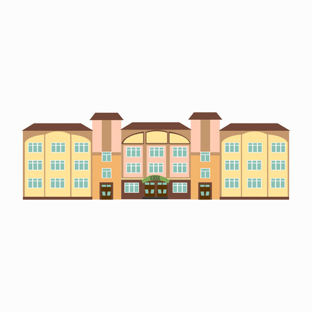 School building. Flat style vector illustration isolated on white background.のイラスト素材