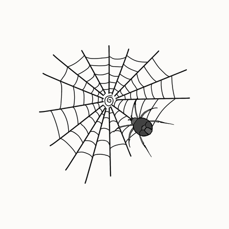 Cobweb  spider vector  illustration isolated on white background.のイラスト素材