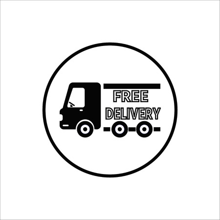 Free delivery, fast delivery, free shipping icon, logo on white background. Vector.  Delivery service concept.のイラスト素材