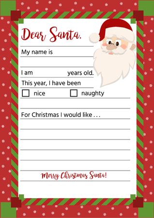 Christmas letter from Santa Claus template. layout in A4 size. Vector illustration.のイラスト素材