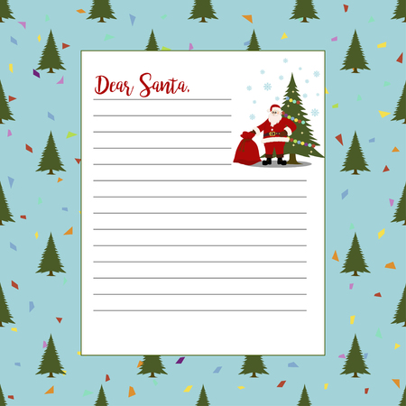 Christmas letter from Santa Claus template. Vector illustration.のイラスト素材