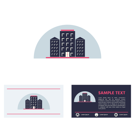 High-rise building icon, business card design template  for real estate and property banner or card.のイラスト素材
