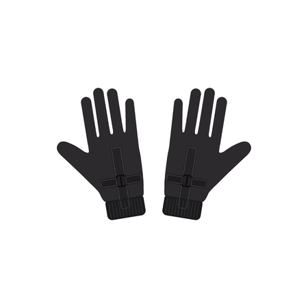 Winter grey sport  gloves icon for mens  isolated on white background. Vector  illustration.のイラスト素材