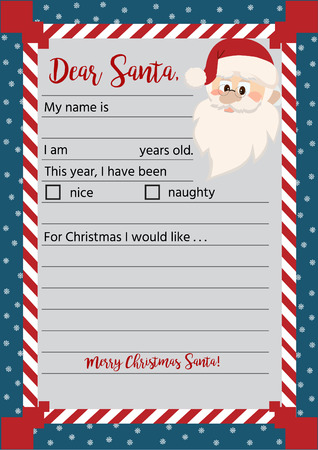 Christmas letter from Santa Claus template. layout in A4 size. Vector illustration.のイラスト素材